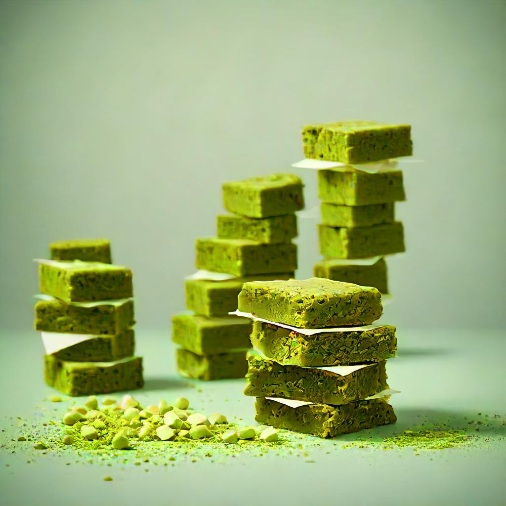 unsugared japanese matcha white chocolate brownies